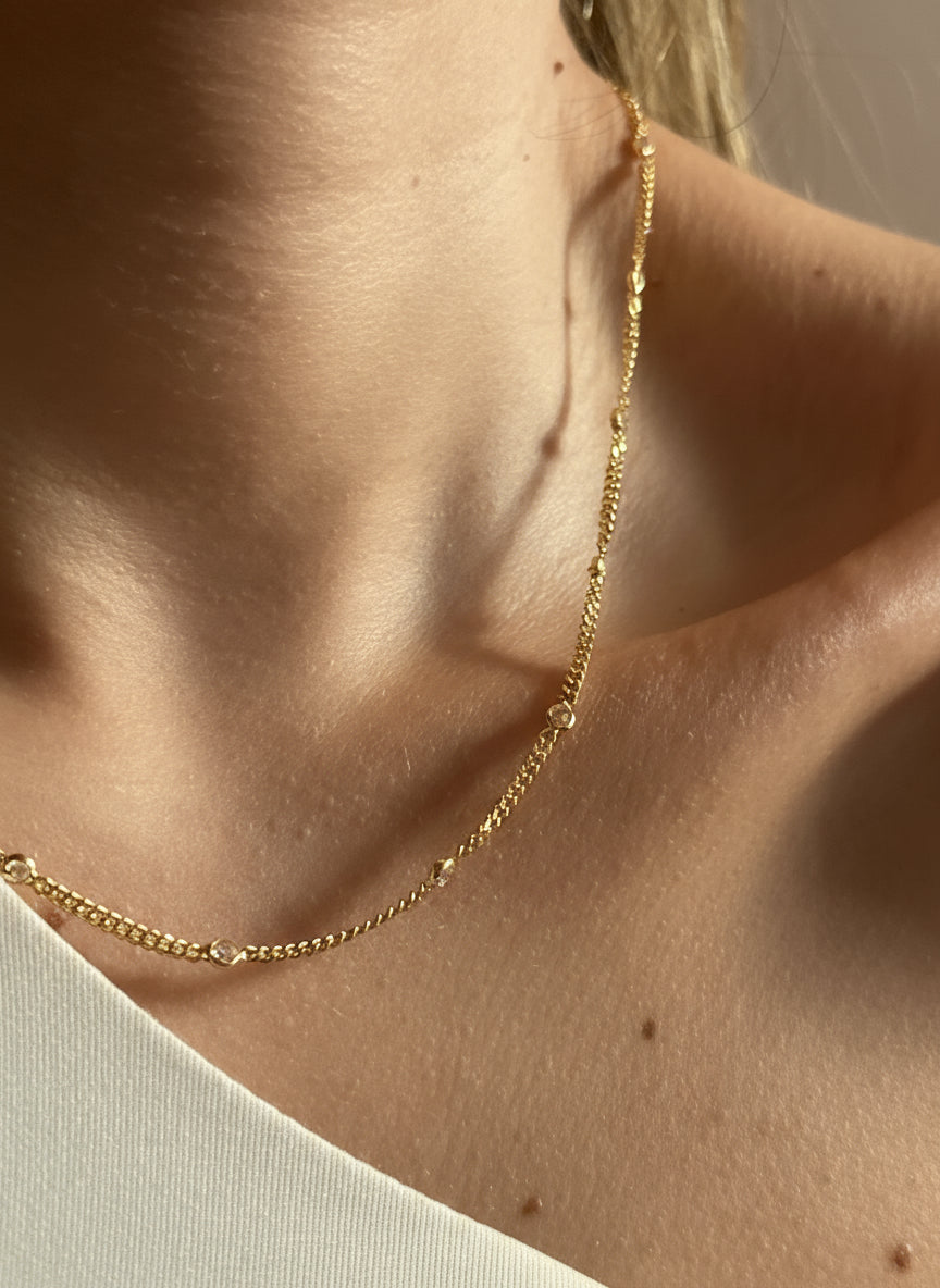 Gemstone Curb zincir kolye