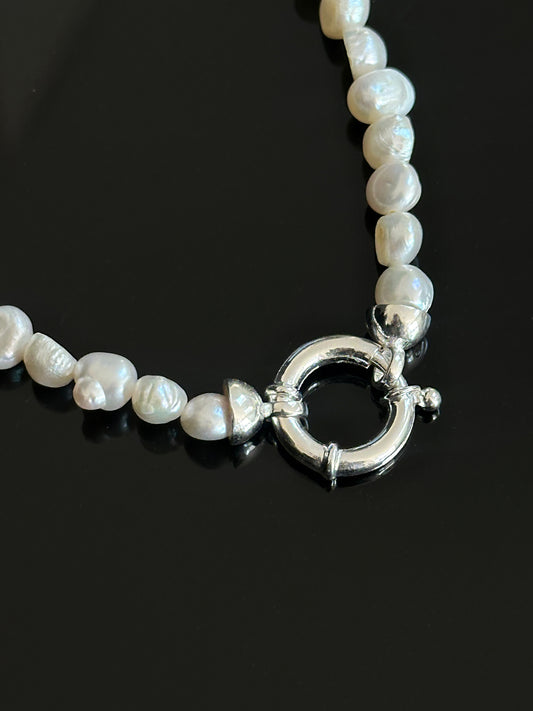 925 Fresh Water Pearl Lock Necklace