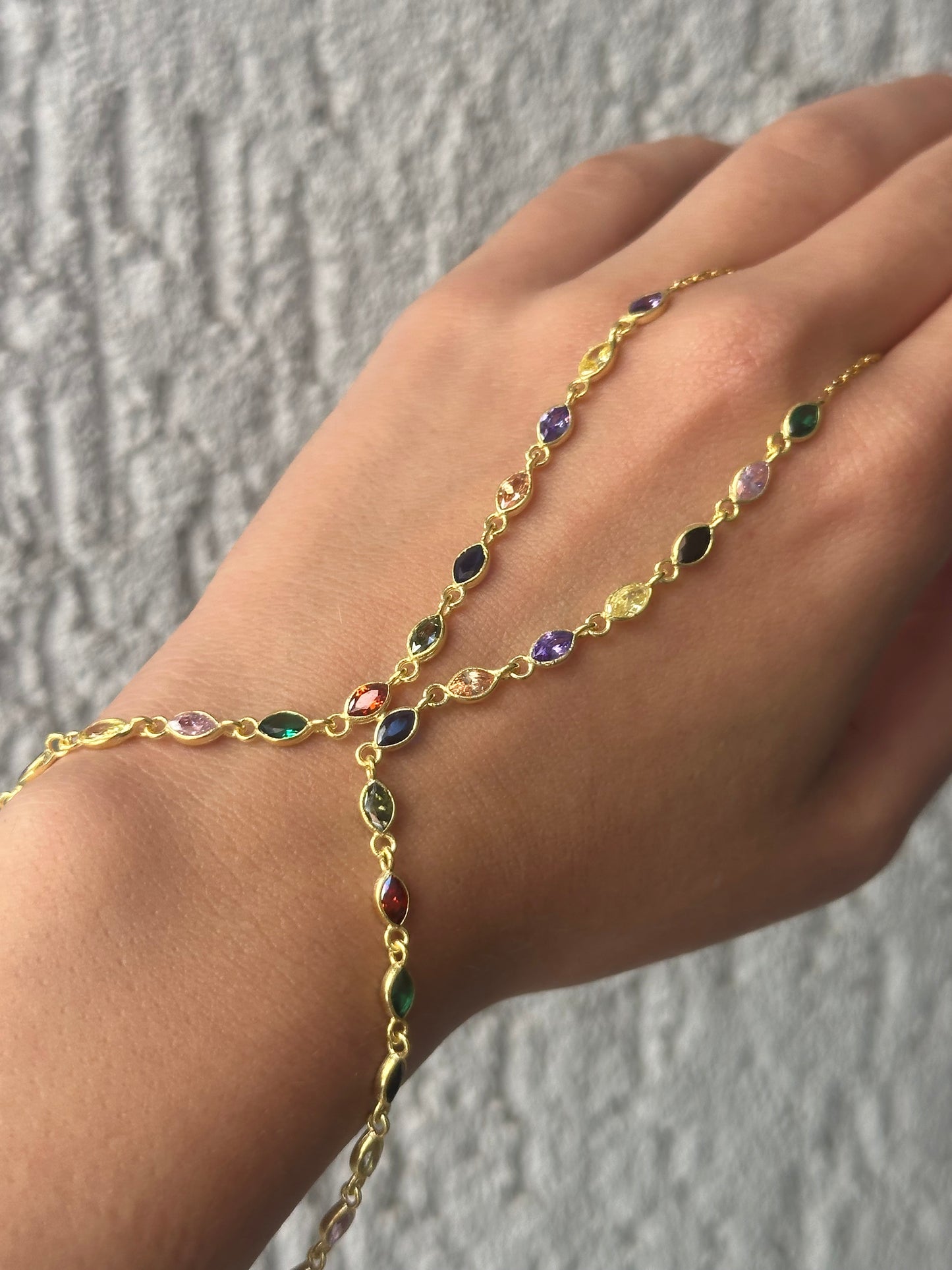 925 Colorful line Hand Bracelet