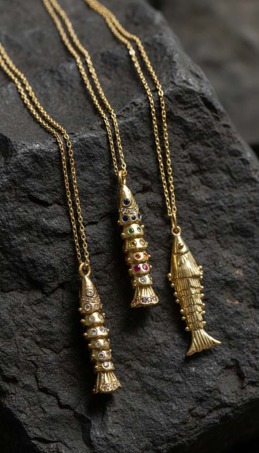 Vintage balık kolye