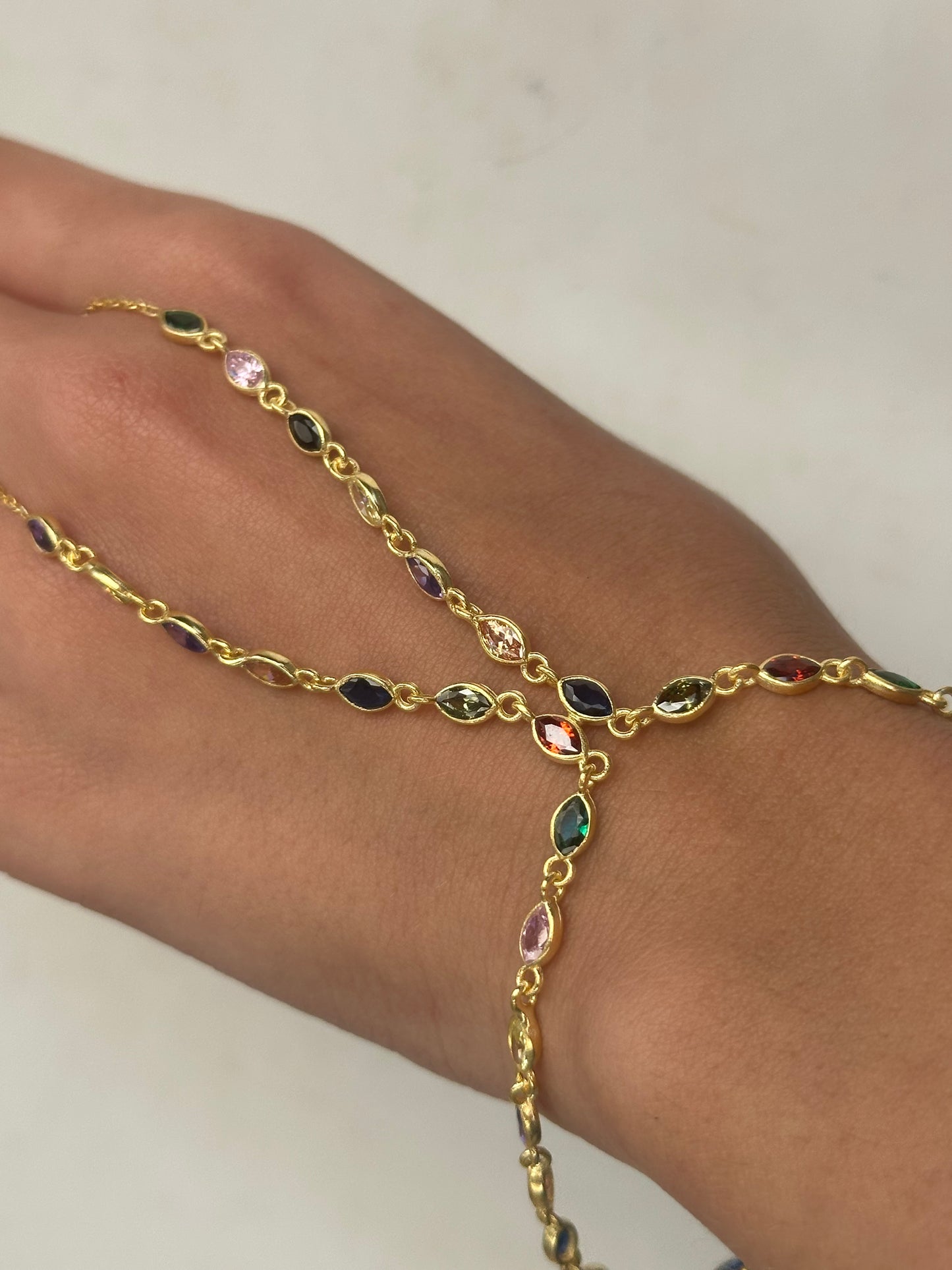 925 Colorful line Hand Bracelet