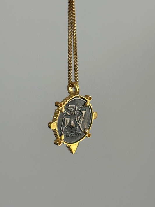 925 ancient coin inspired pendant necklace