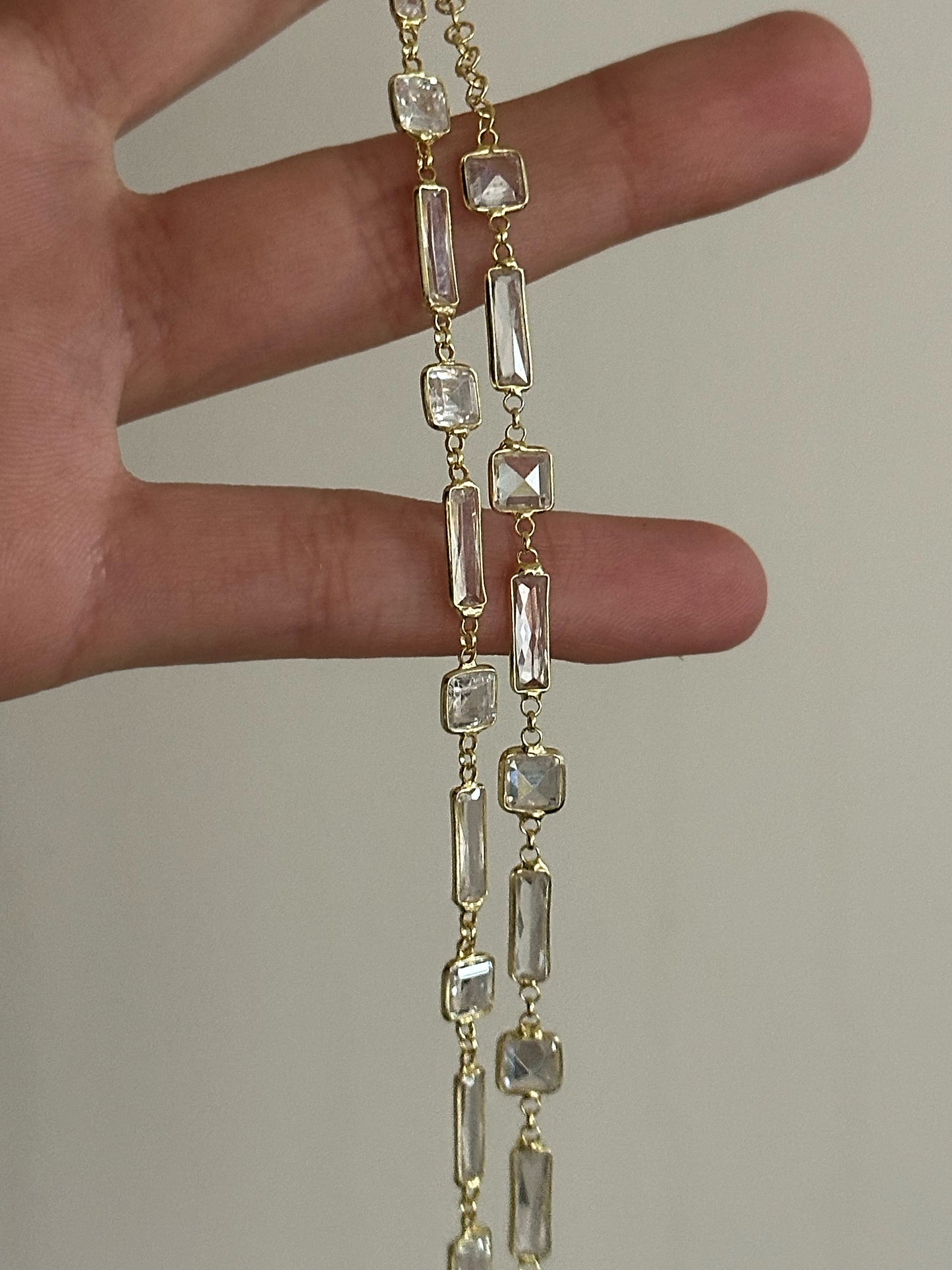 925 Irregular zirconia Necklace