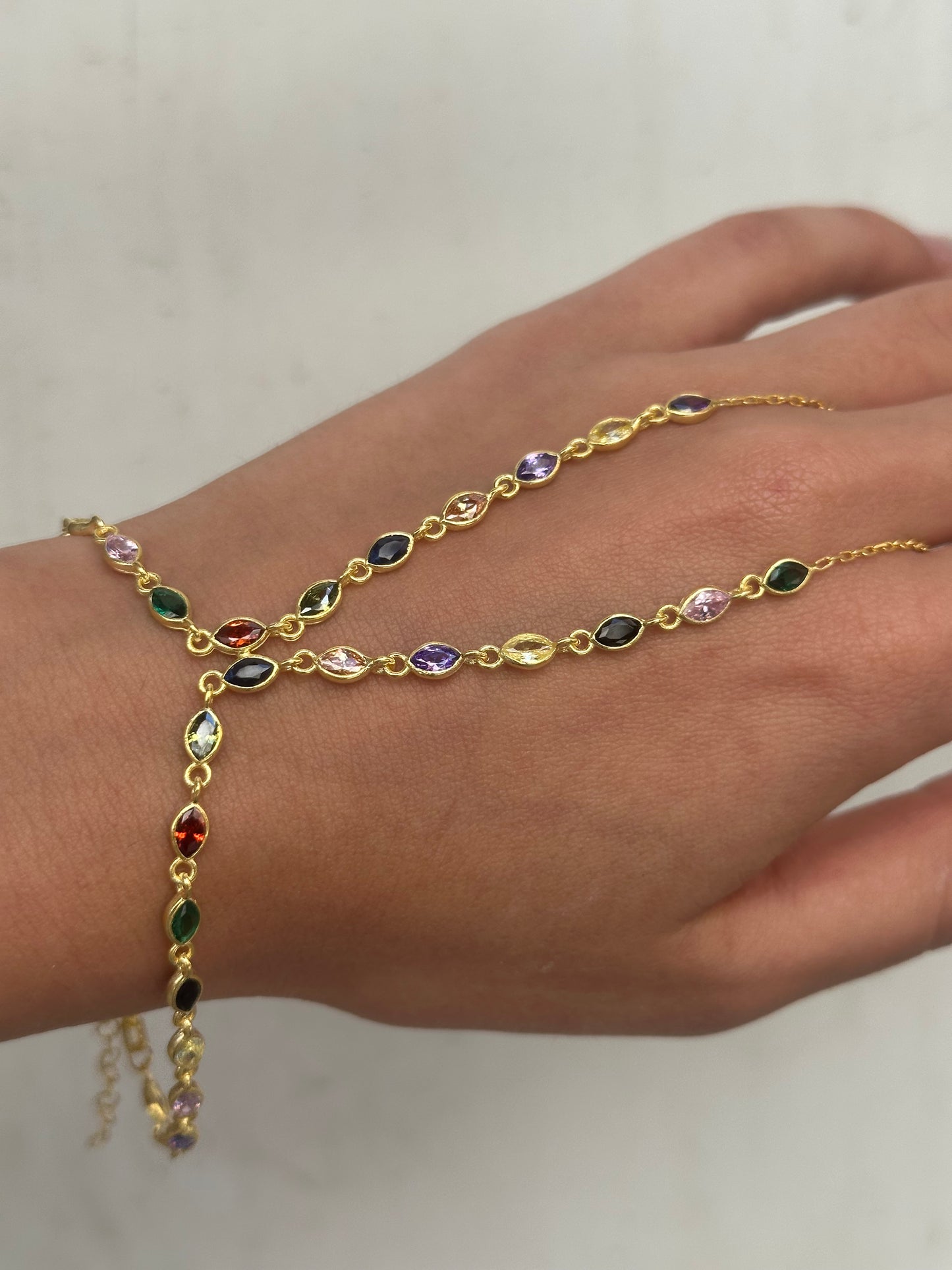 925 Colorful line Hand Bracelet