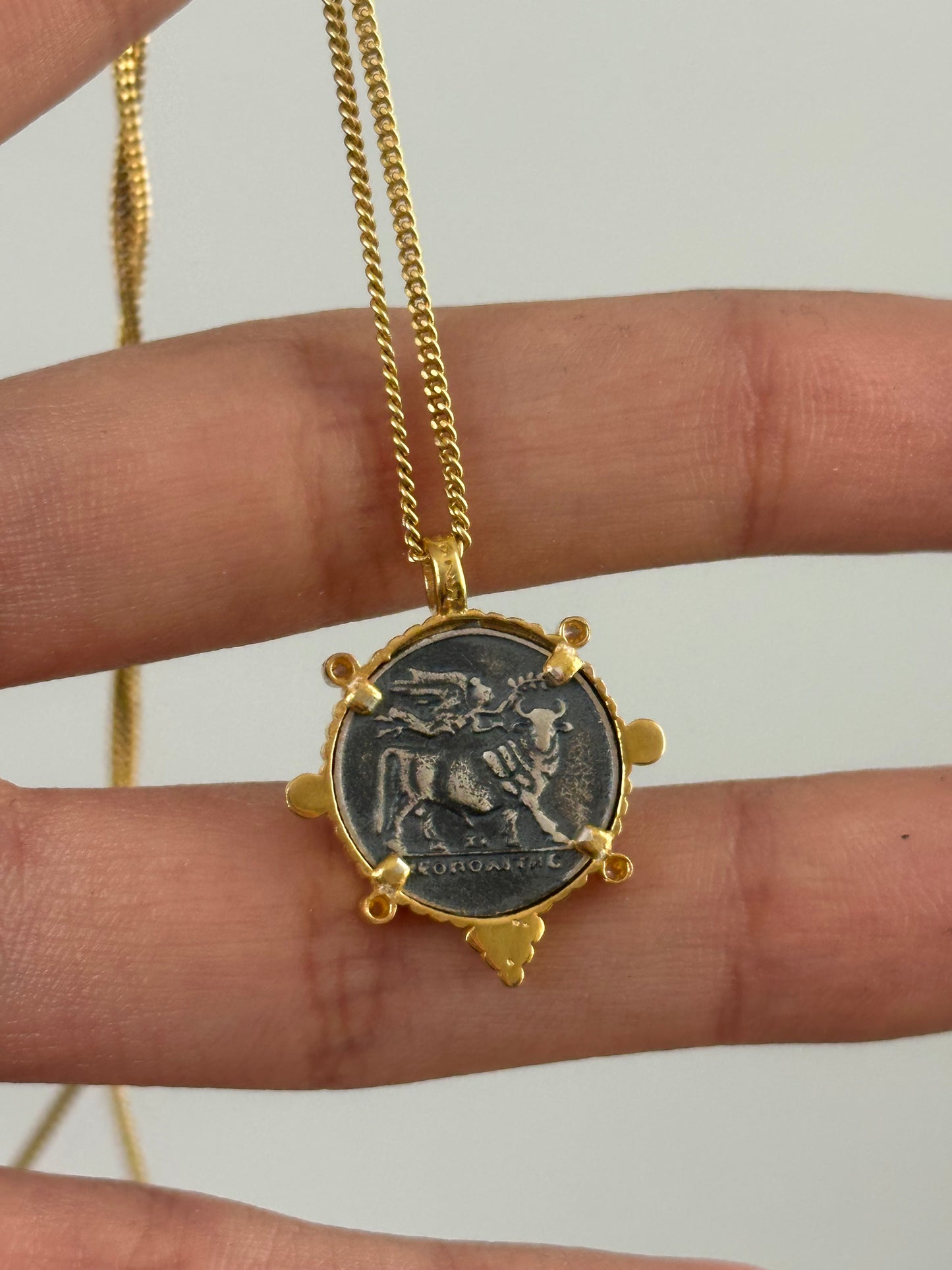 925 ancient coin inspired pendant necklace