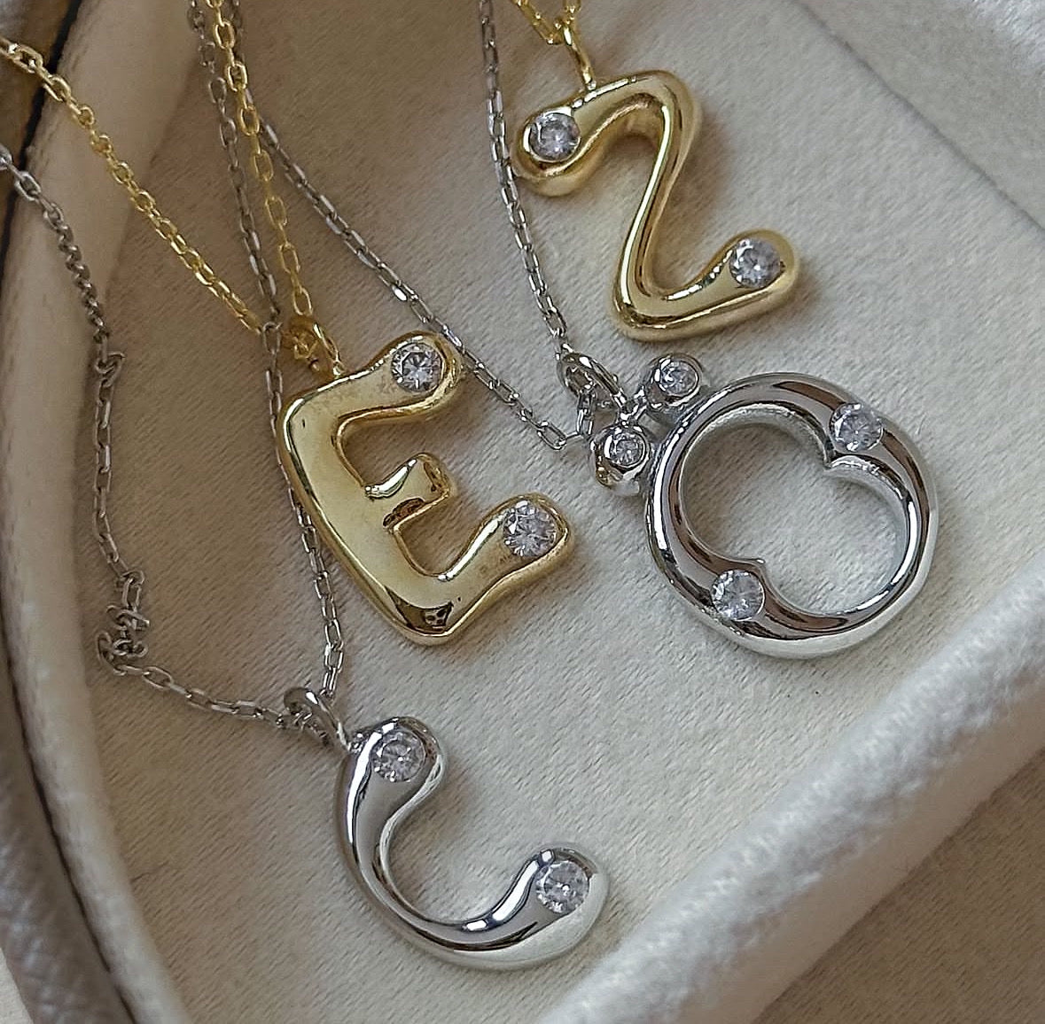 925 Crystal Letter necklace