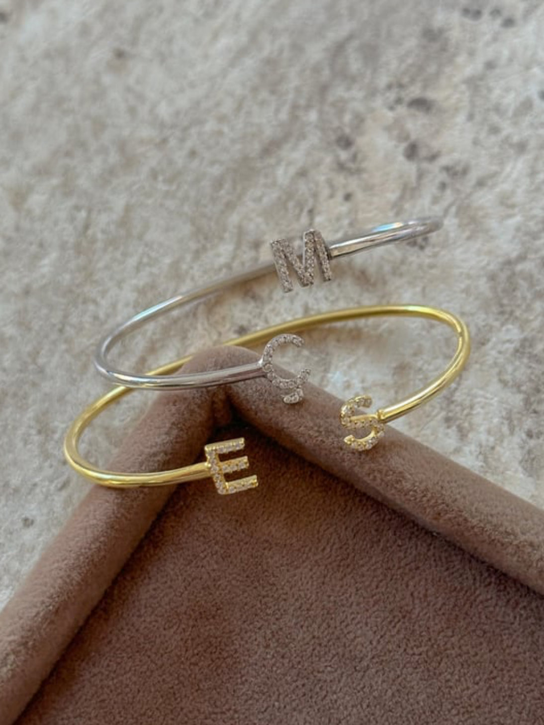 925 Two Letter Bangle