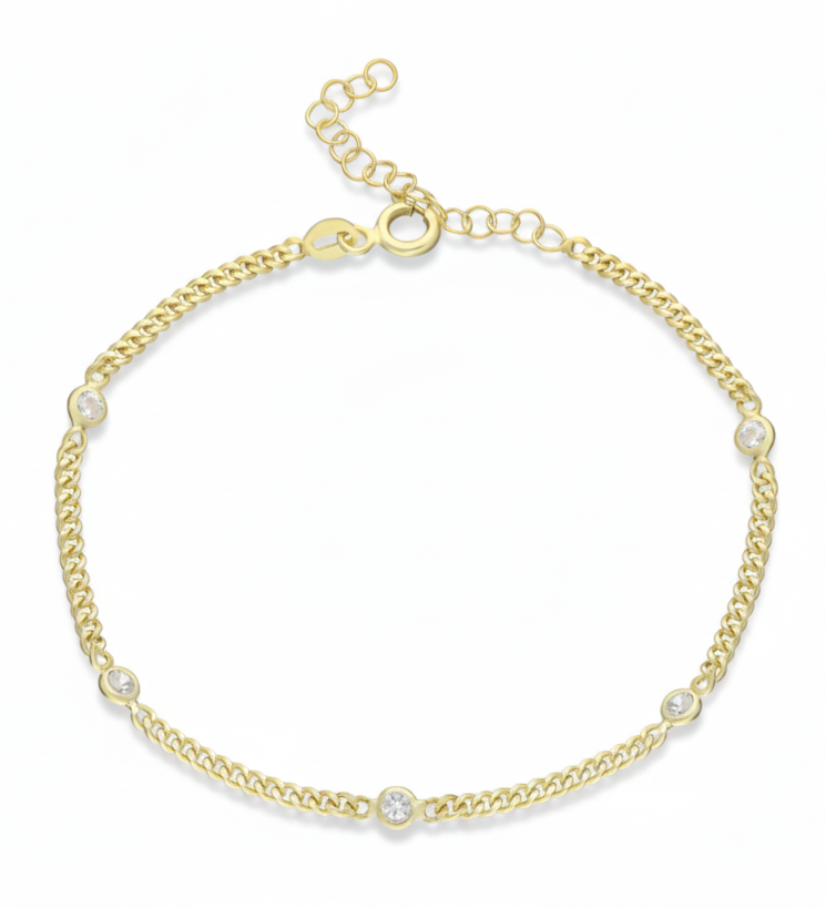 Gemstone Curb Bracelet