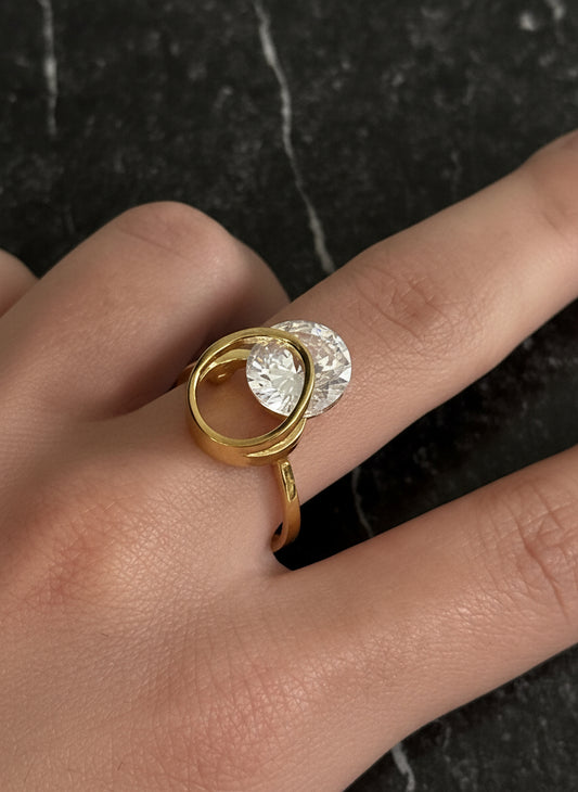 925 Diamond intersect ring