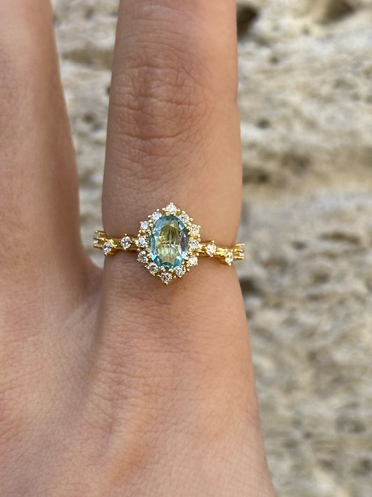 925 Blue Topaz Ring