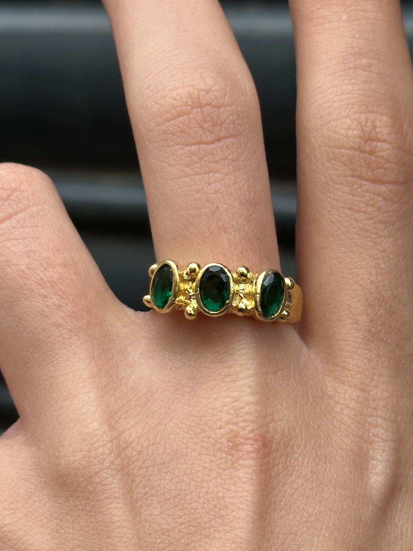 925 Regal Gem Line Ring