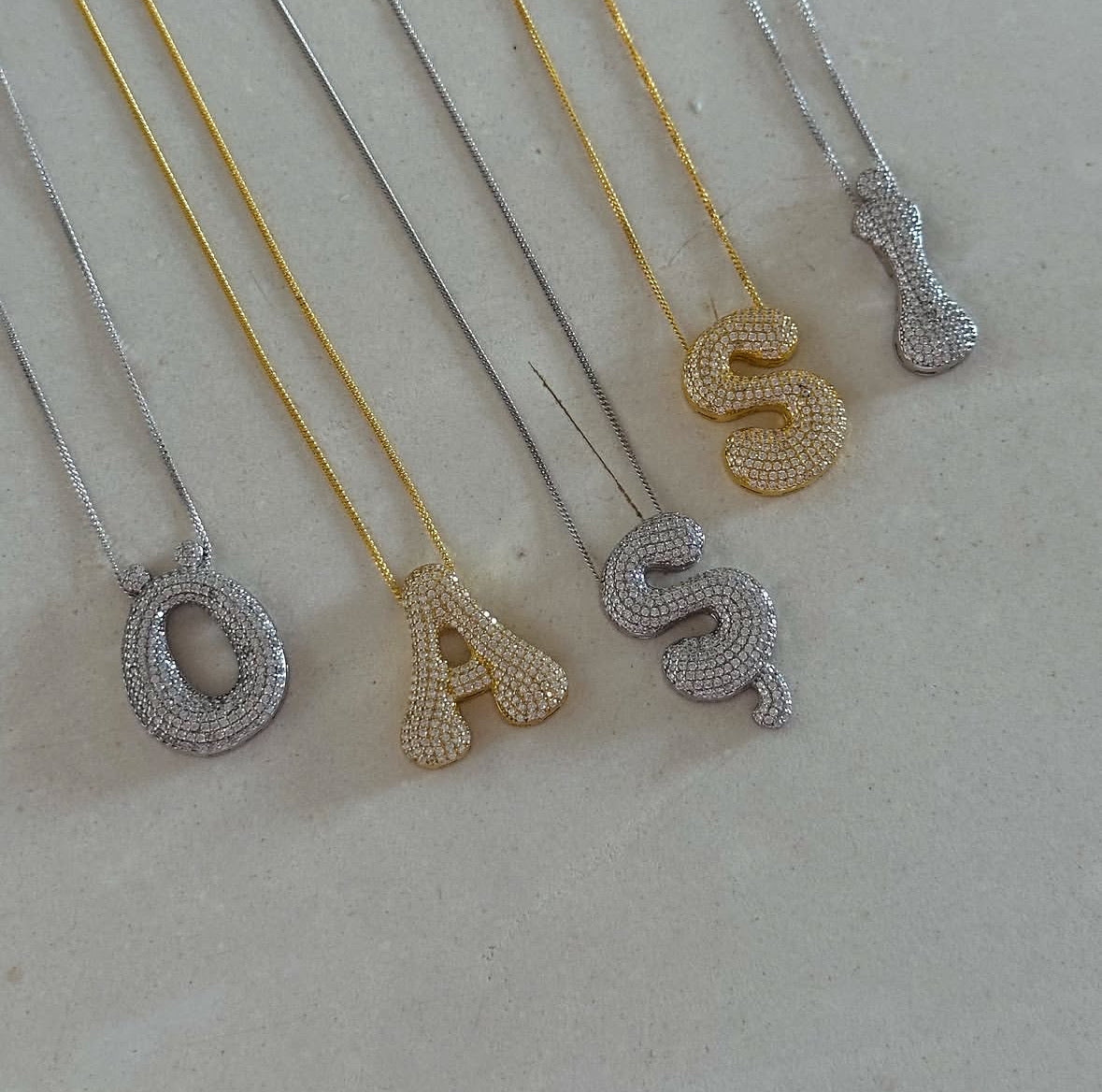 The 925 Ful Zirconia XL Letter Necklace