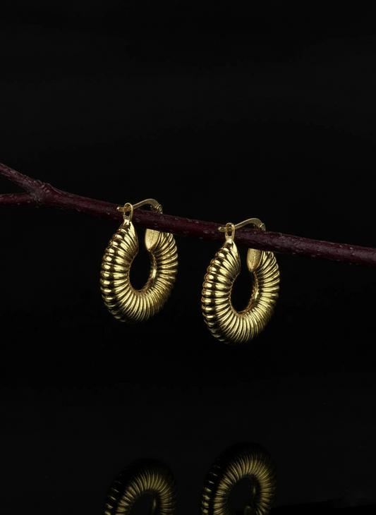 925 Caterpillar Hoop earring