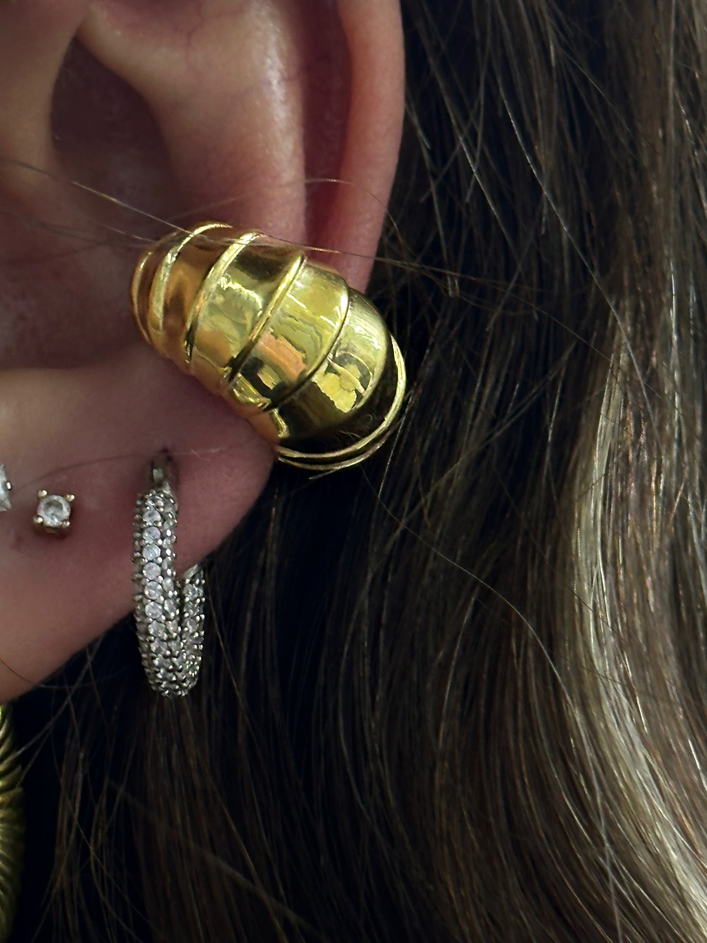 925 Caterpillar Ear cuff