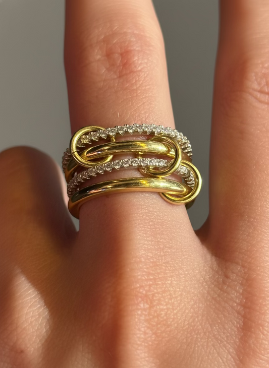 925 Shine Interlace ring