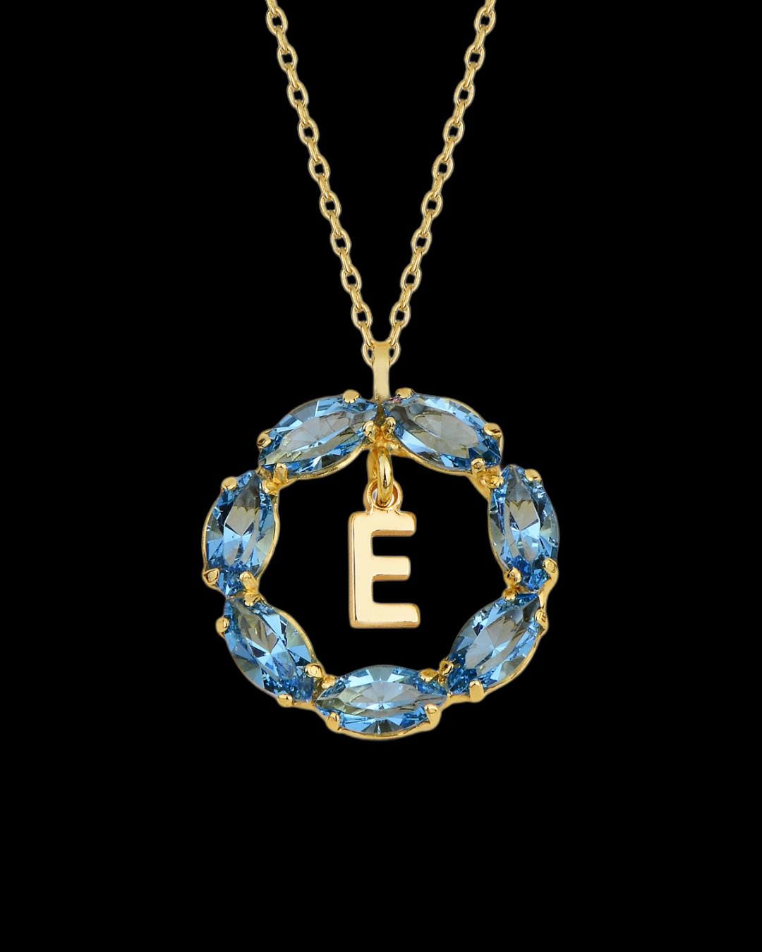 Swarovski Daire harf kolye