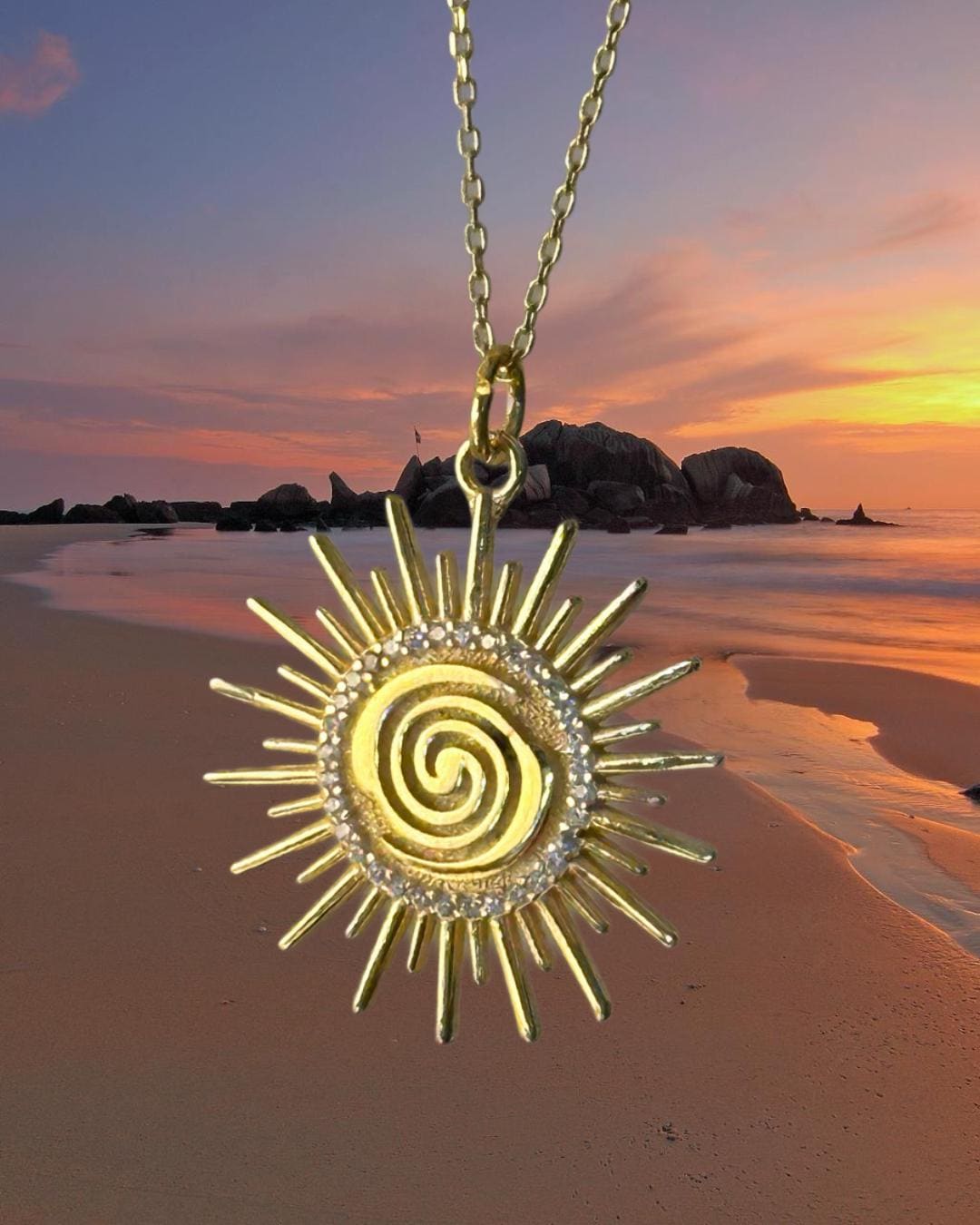 The 925 sun scar necklace