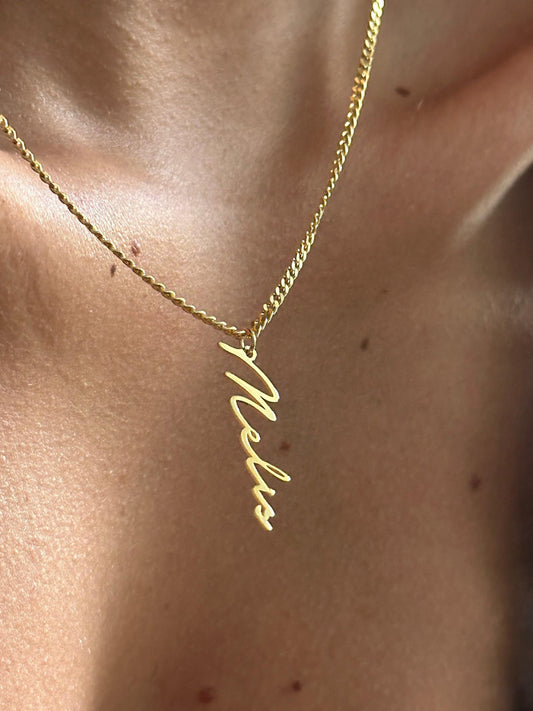 Curb zincir isim kolye