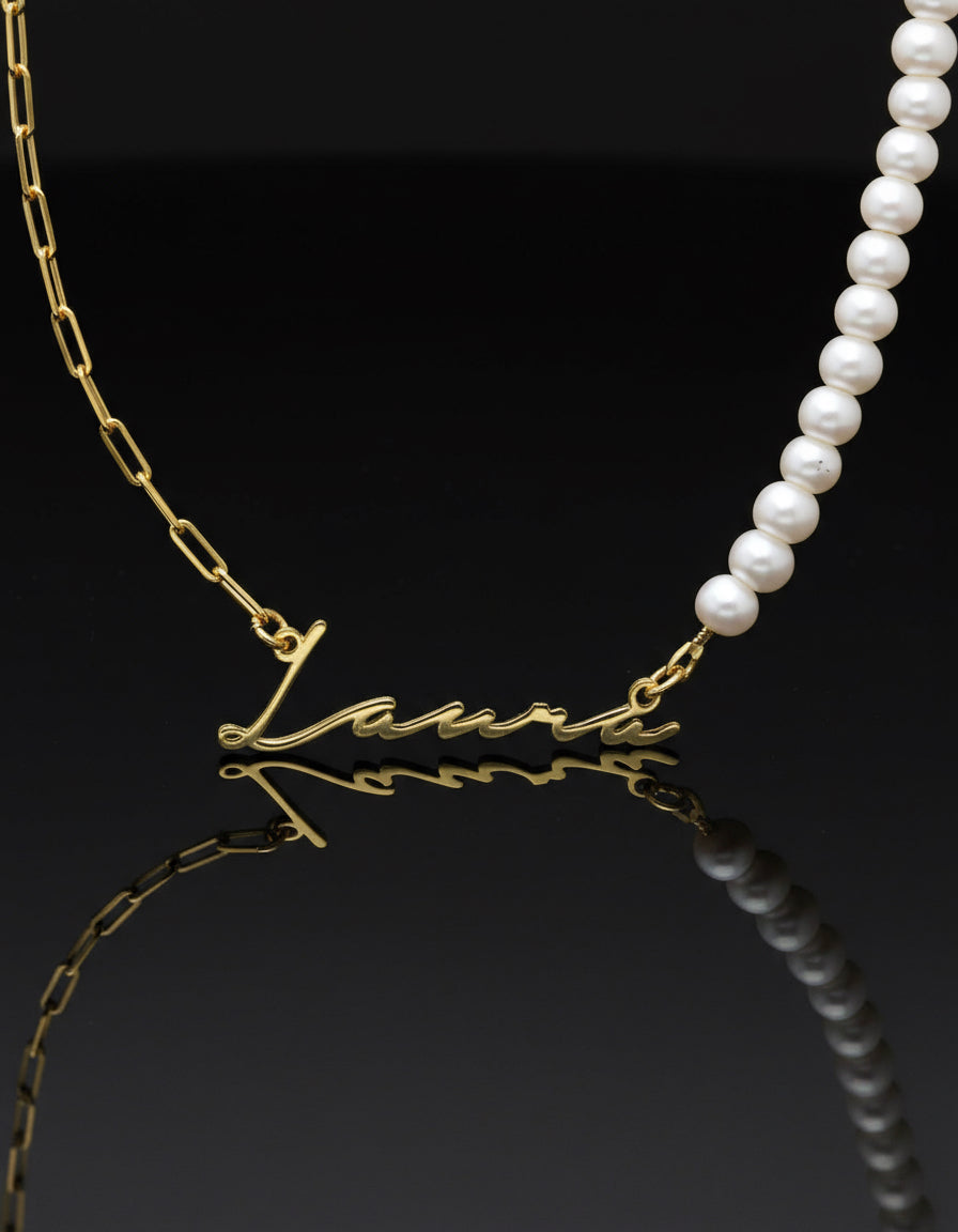 The 925 customized pearl chain necklace