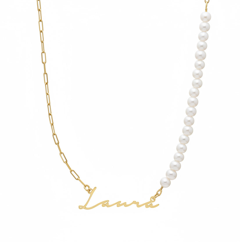 The 925 customized pearl chain necklace
