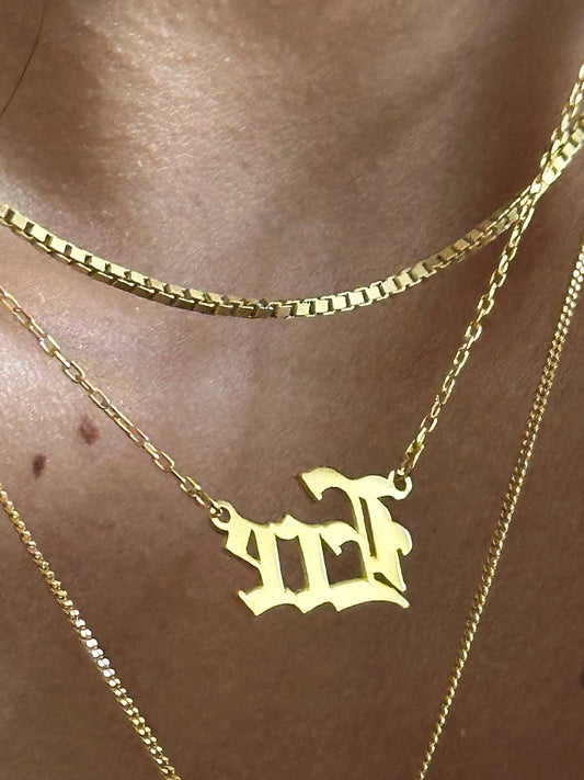 The 925 Old font name necklace