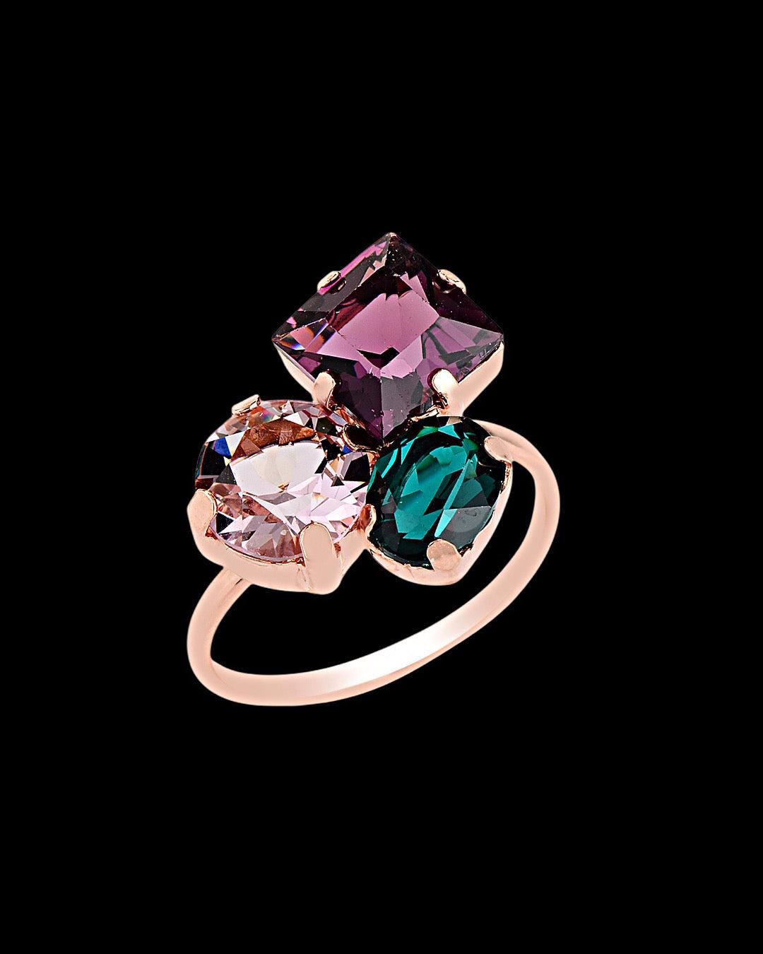 The 925 Rainbow Swarovski Aurora Ring
