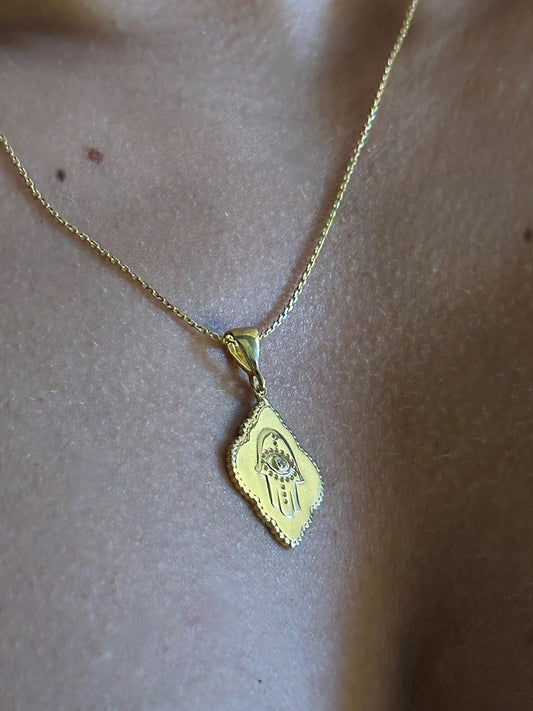 The 925 Hamsa Plaque necklace