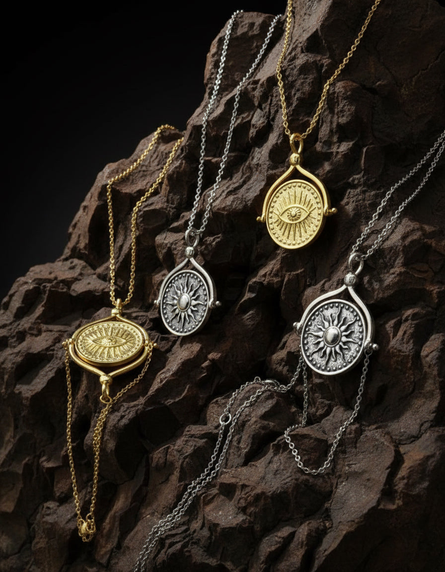 The 925 Rotate Sun N Eye Necklace