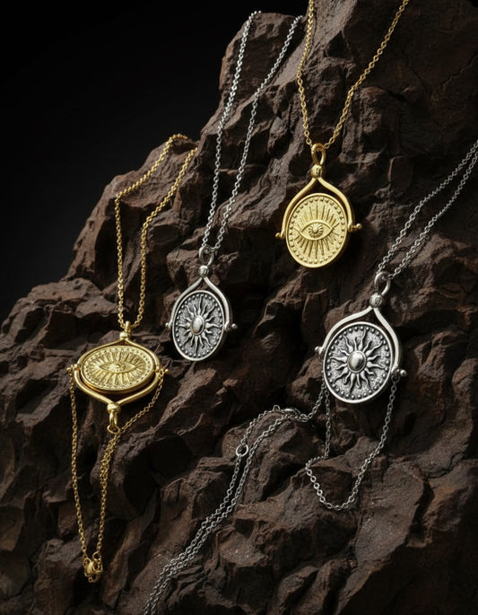 The 925 Rotate Sun N Eye Necklace