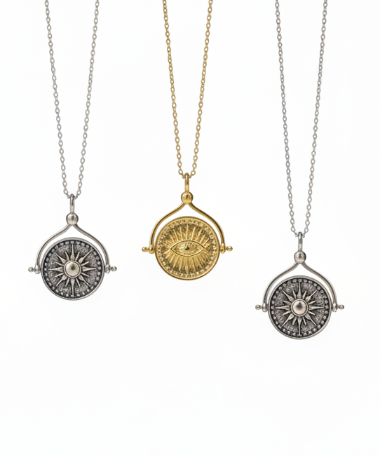 Rotate Güneş ve Göz kolye