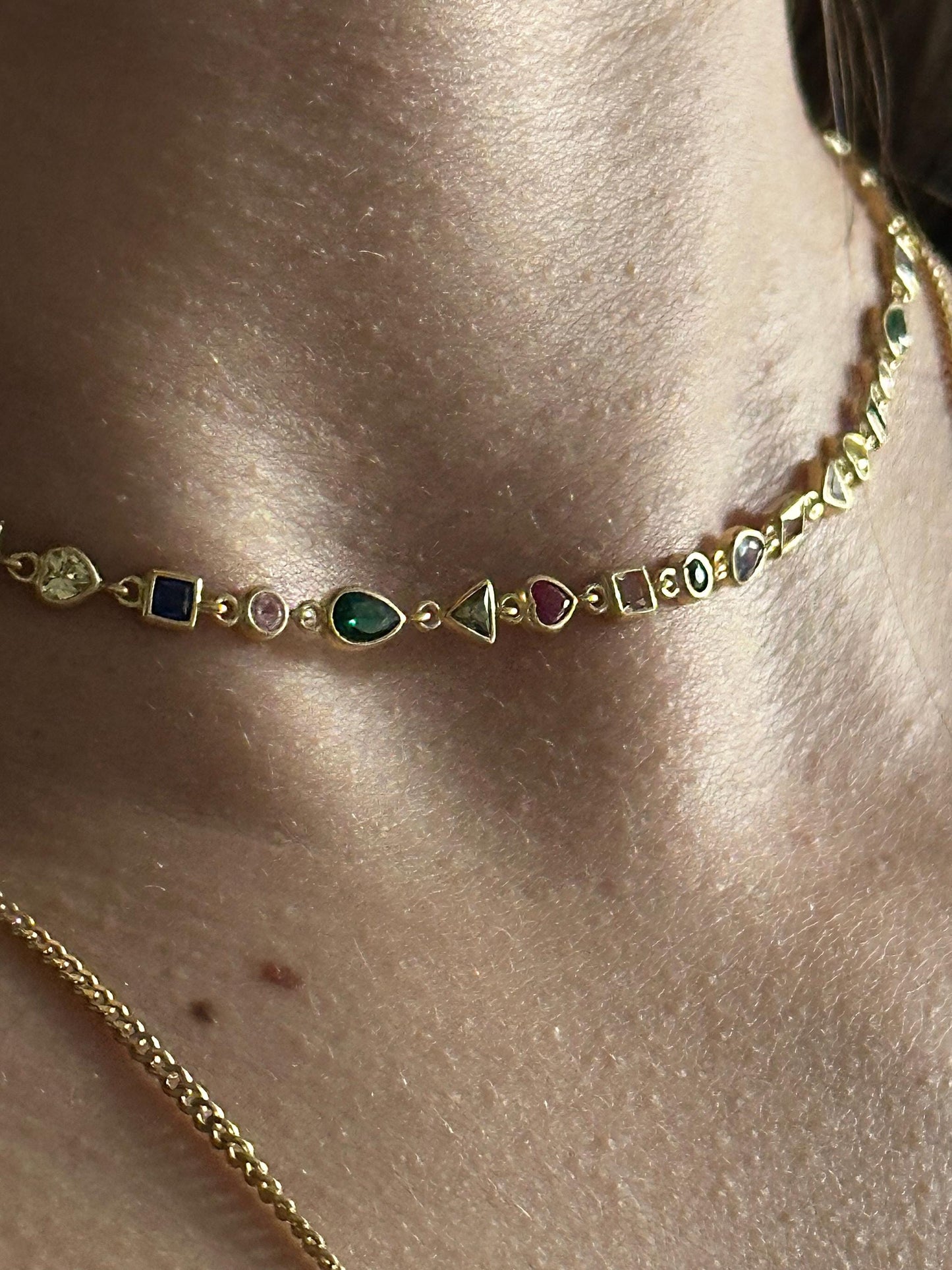 The 925 Irregular Colorful Choker Necklace