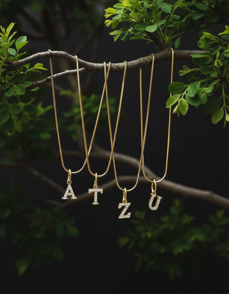 Letter+ snake zincir kolye