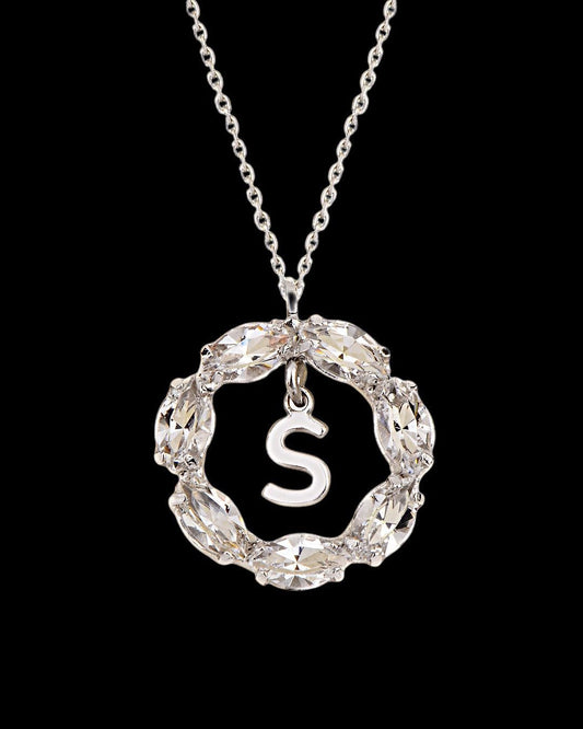 Swarovski Daire harf kolye