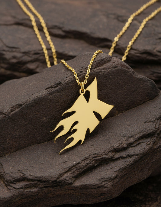 customized flame letter necklace