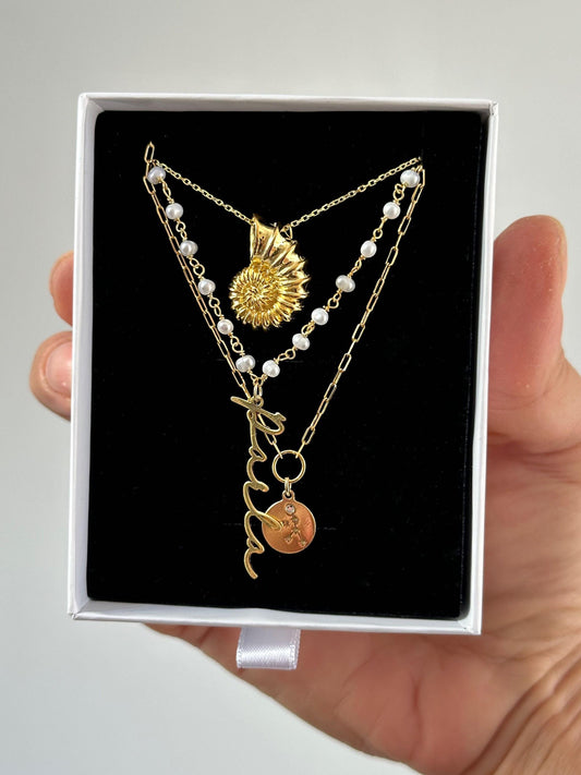 The 925 customized pearl name necklace