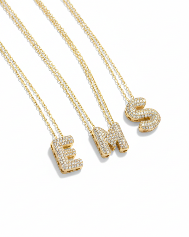 The 925 Customized zircone letter necklace