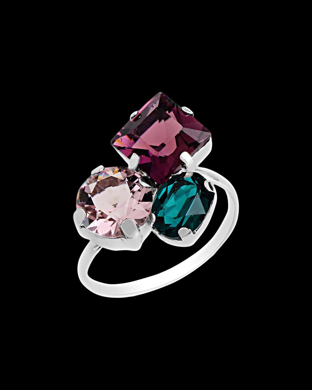 The 925 Rainbow Swarovski Aurora Ring