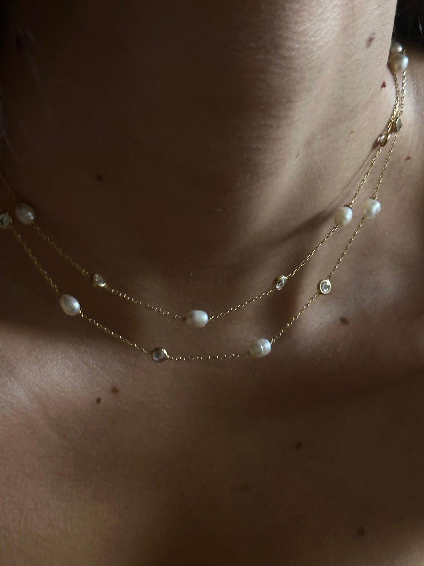 The 925 Pearl diamond chain
