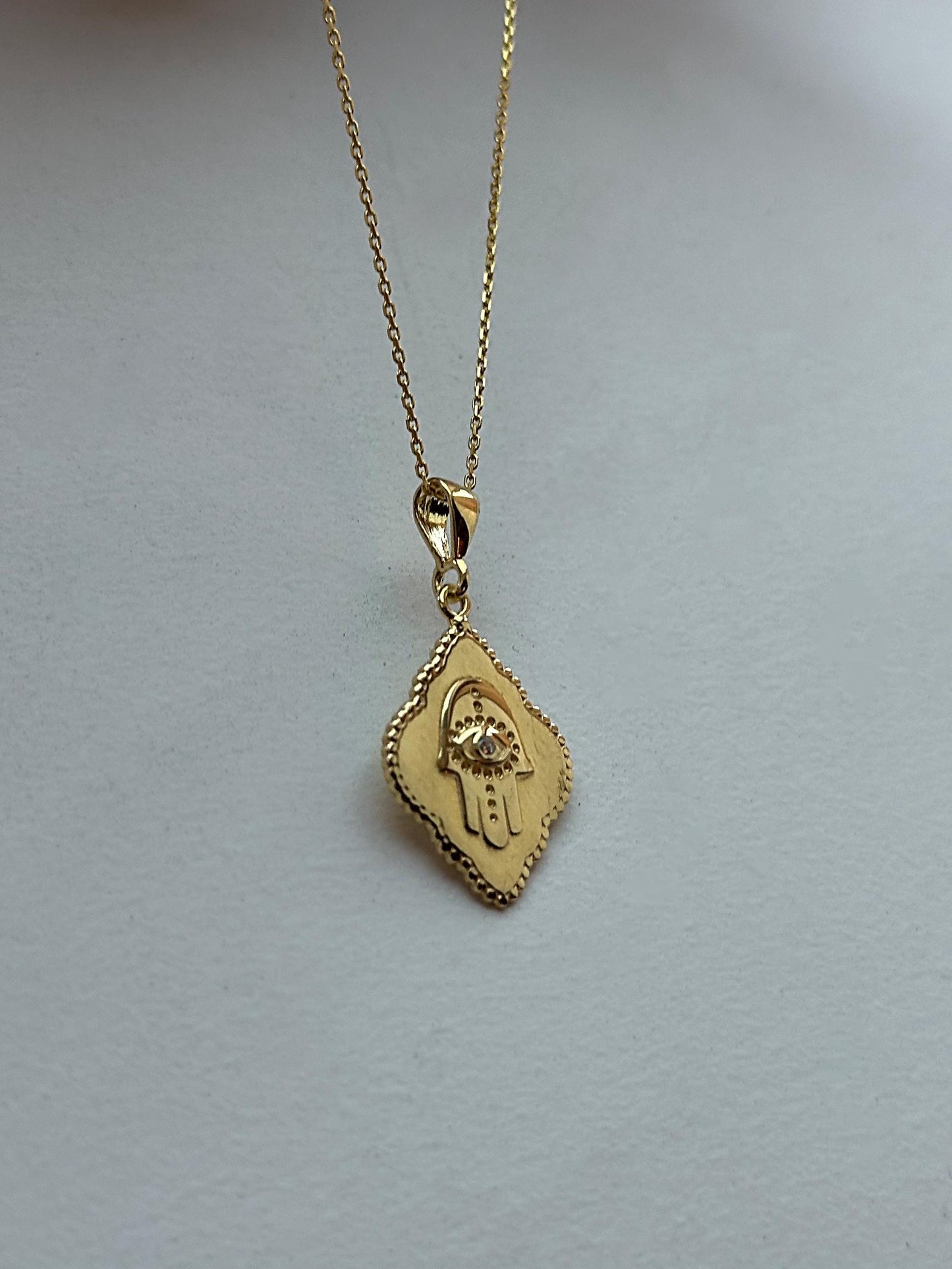 The 925 Hamsa Plaque necklace