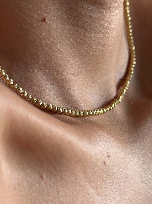 Parıltılı top zincir kolye