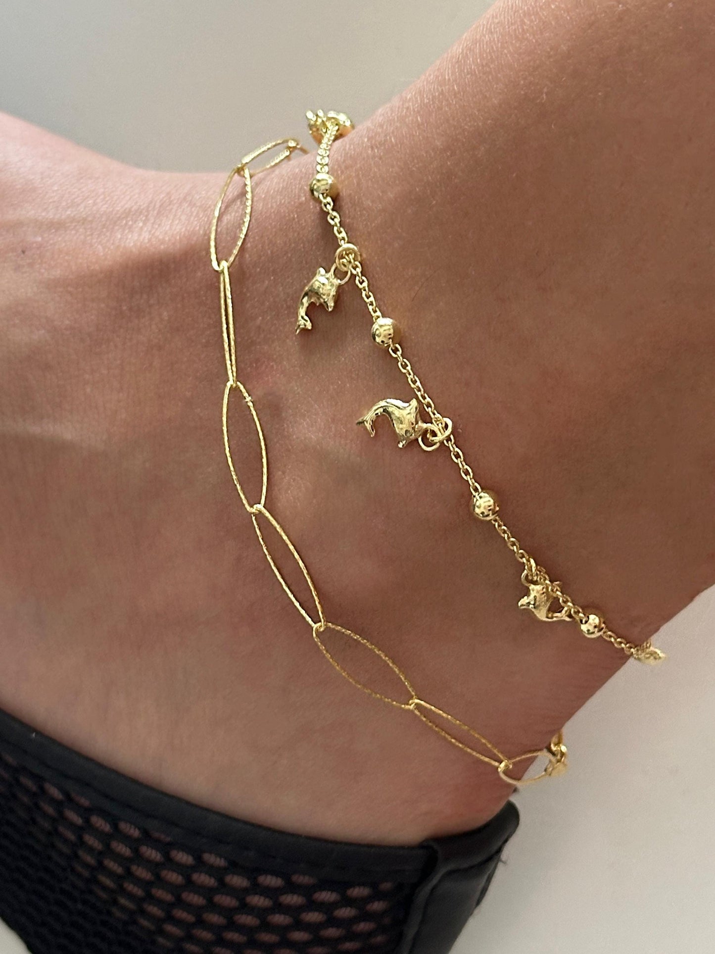 The 925 Charm Chain Ankle Bracelet