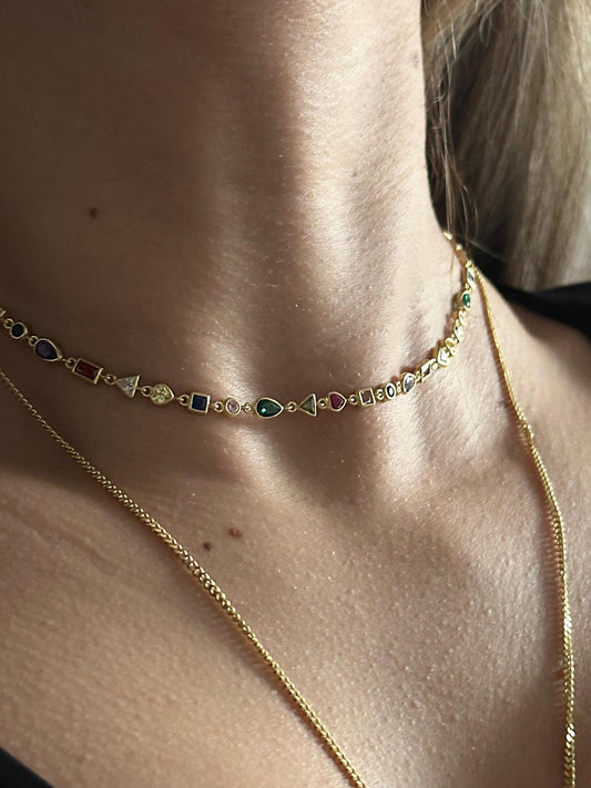 The 925 Irregular Colorful Choker Necklace