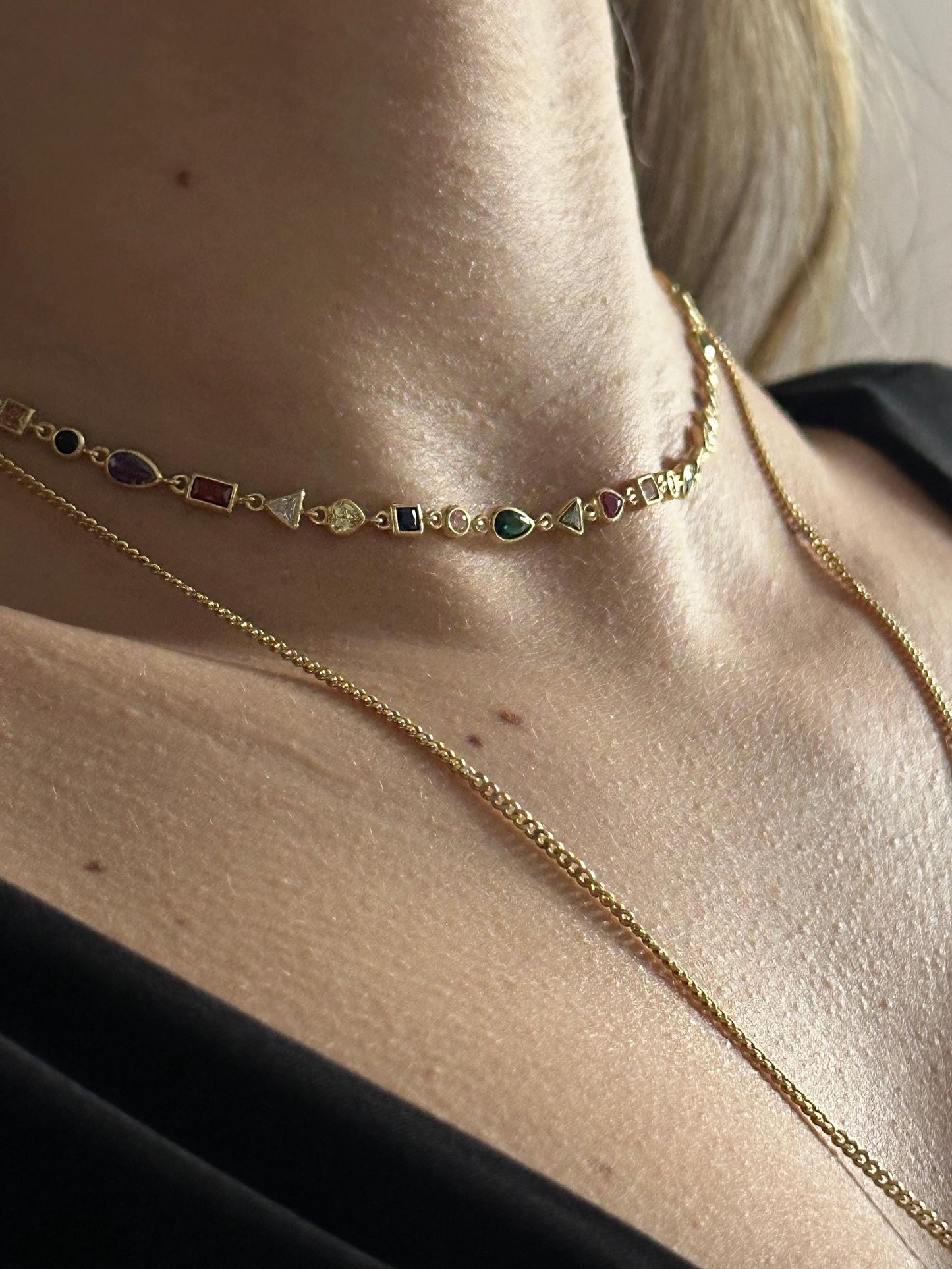 The 925 Irregular Colorful Choker Necklace