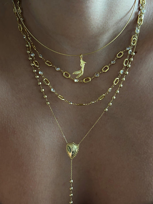 Golden Glimmer zincir kolye