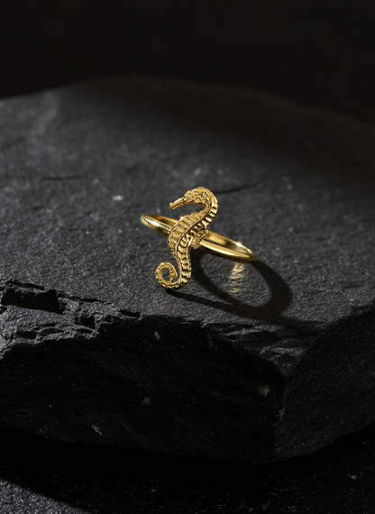 925 Tiny Sea Horse Ring