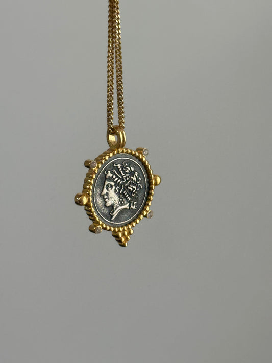 925 ancient coin inspired pendant necklace
