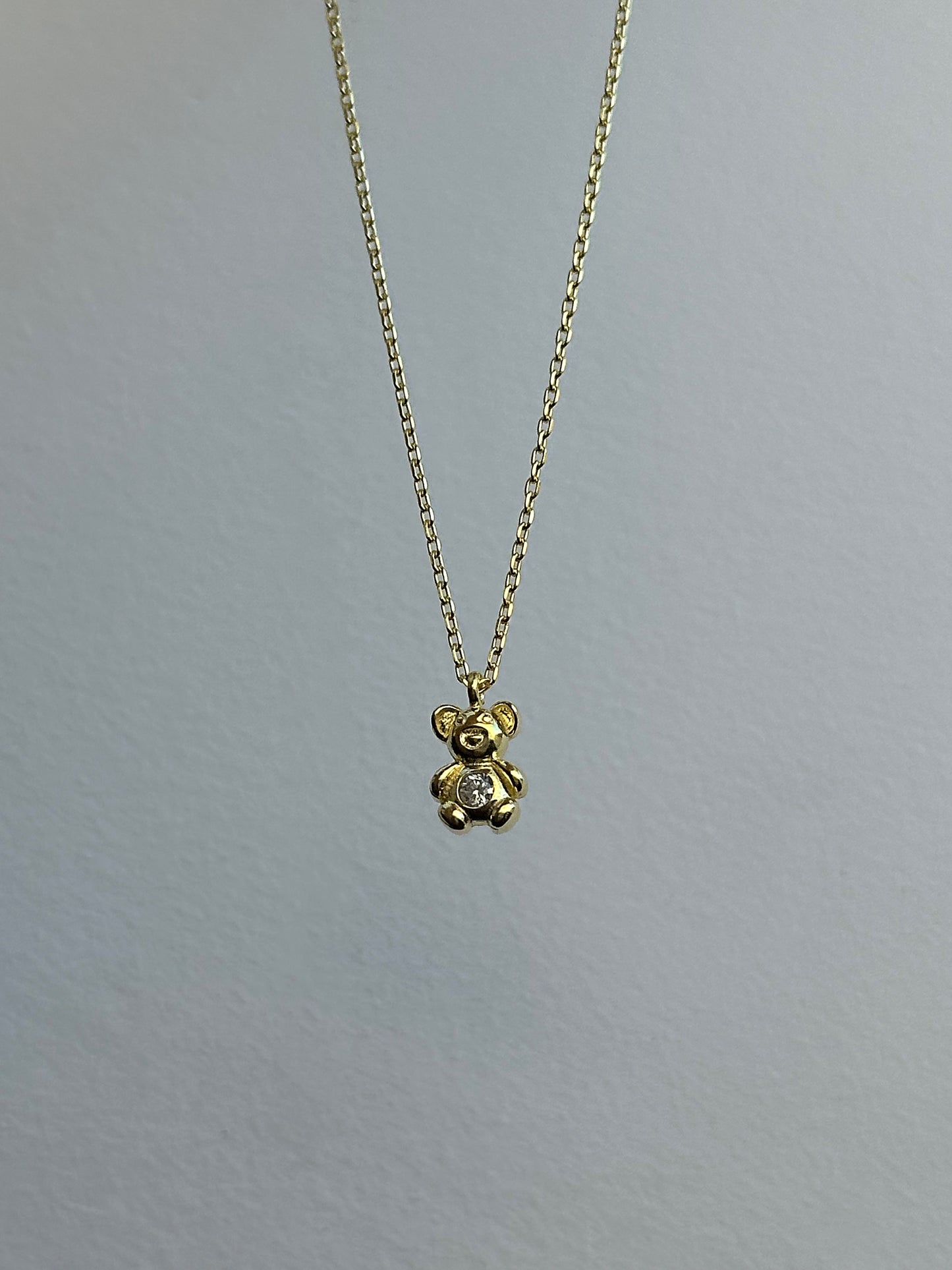 925 Tiny teddy bear necklace