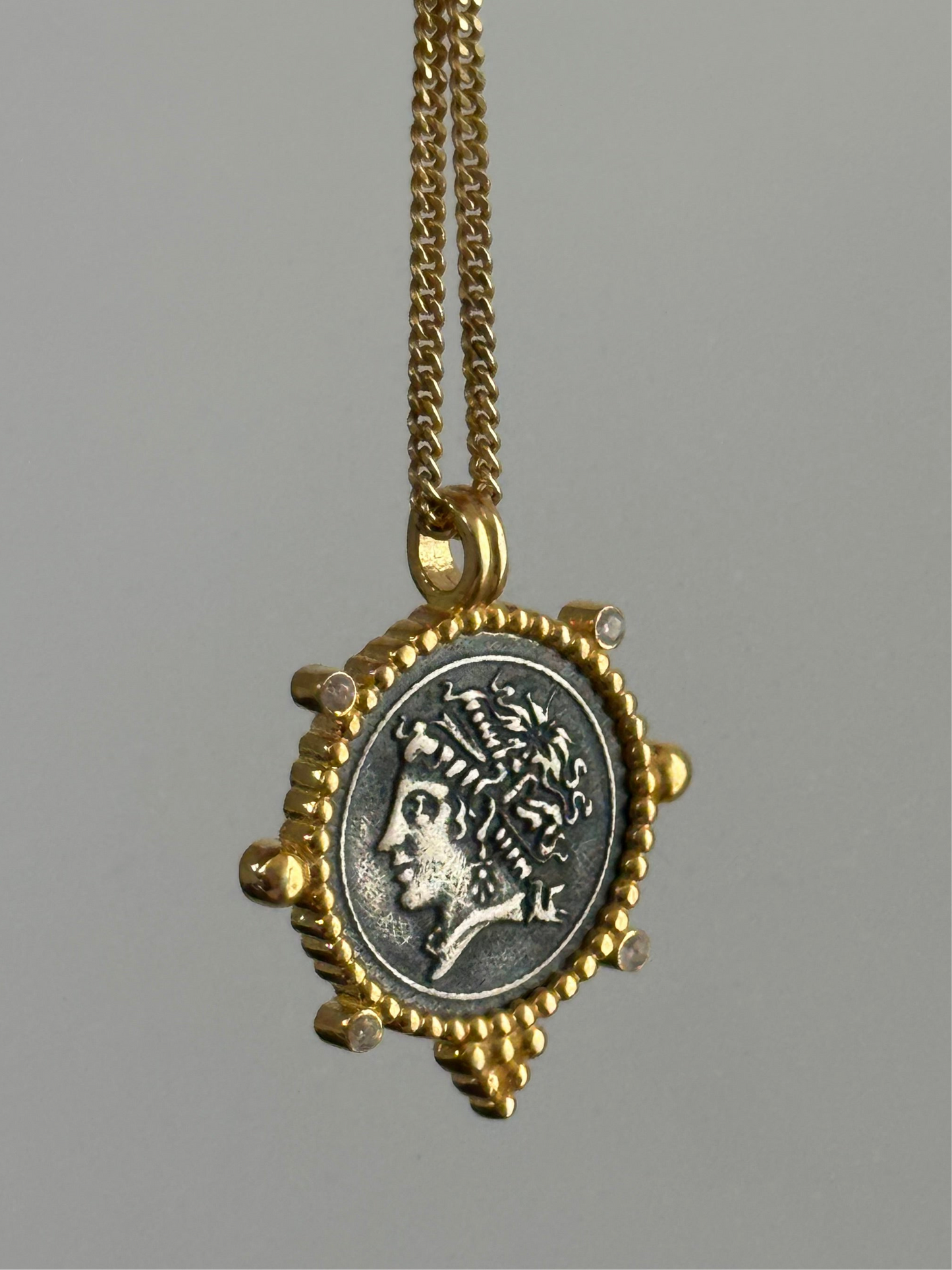 925 ancient coin inspired pendant necklace