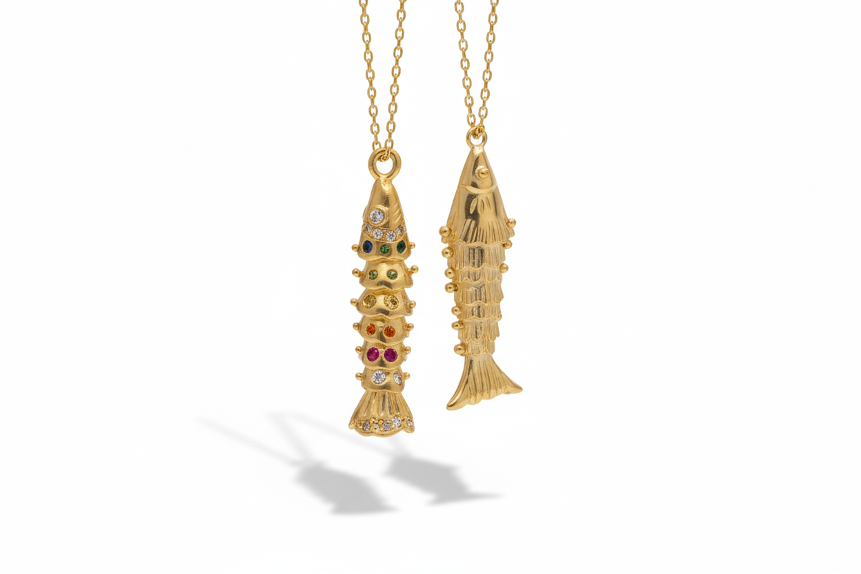 Vintage balık kolye