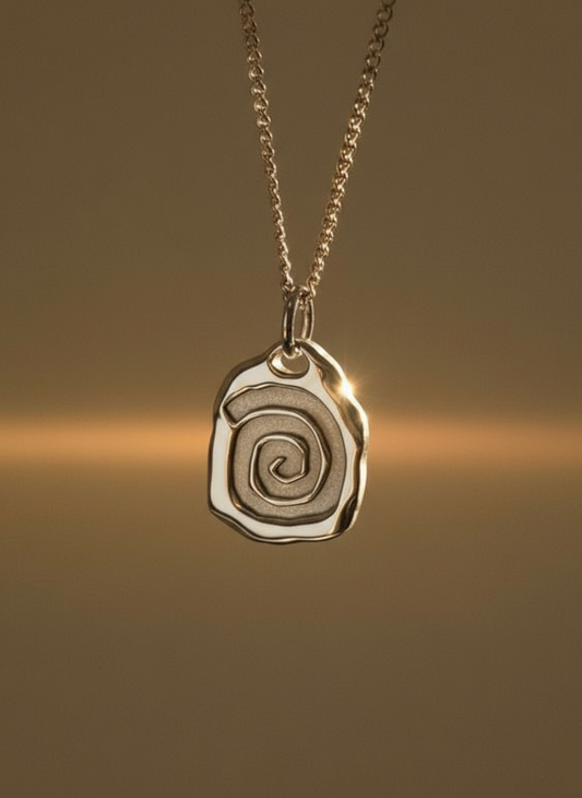 925 Spiral plaque necklace